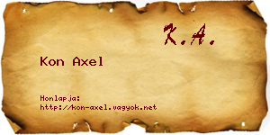 Kon Axel névjegykártya